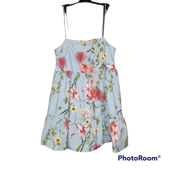 NICHOLAS water lily print spaghetti strap mini dress size 6 - Picture 1 of 10